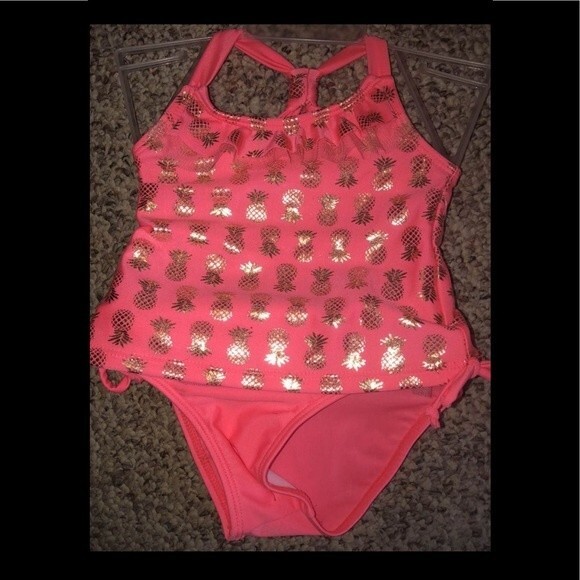 Real Love Sz 24M Baby Girl Pineapple Tankini Swimsuit NEW NWT - Picture 1 of 3